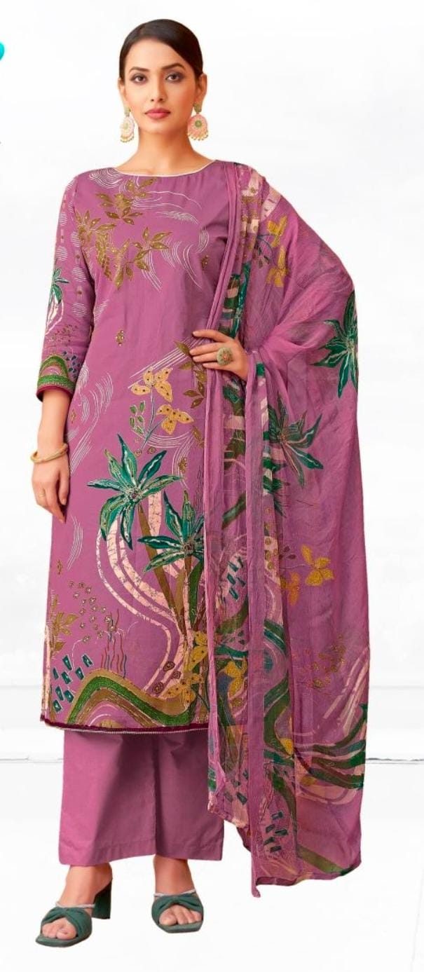 Soft Cotton Printed Plazzo Suit Set in Germany - Neha Couture Berlin