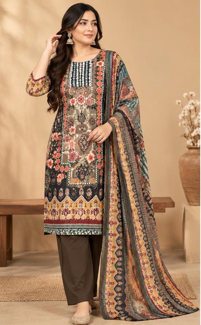 Rayon Printed Unstitched Salwar Suit Set in Germany - Neha Couture Berlin
