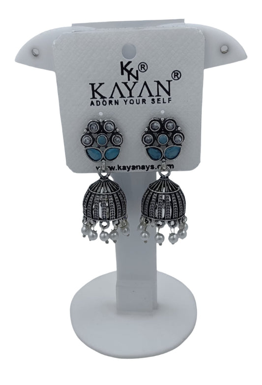 Shahi Oxidized Phool Moti Jhumka in Germany