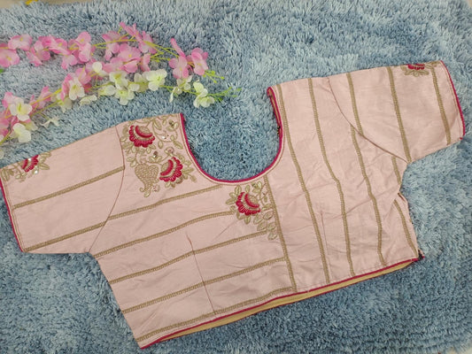 Slim Fit Trendy Blouse embroidery and fabric detail - Neha Couture Indian Fashion