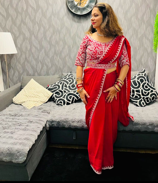 Ready To Wear Saree With Stitched Blouse In Germany