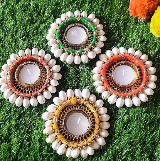 Kodi Shell Decorative Tealight Holder Item for Diwali Home Décor and gifting in Germany