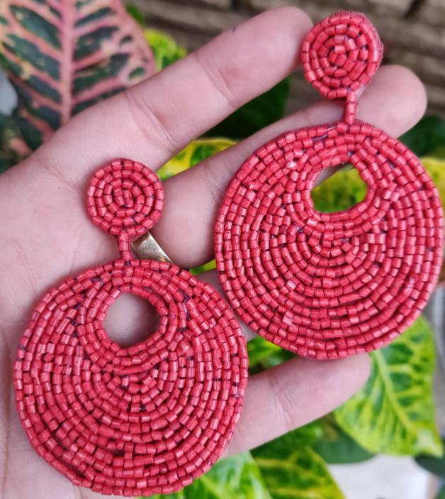 Hand crafted embroidery designer Round Shape Earrings for girls and Women in Berlin