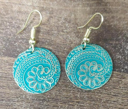 Patina Work Brass Earring in Berlin
