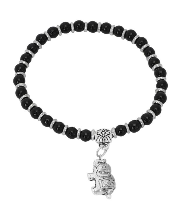 German Elephant silver Black Bead Silver Plated Designer Jhumki Charm Nazaria Bracelet  in Germany
