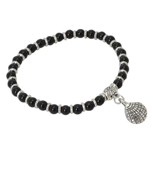 German silver Black Bead Silver Plated Designer Jhumki Charm Nazaria Bracelet  in Germany