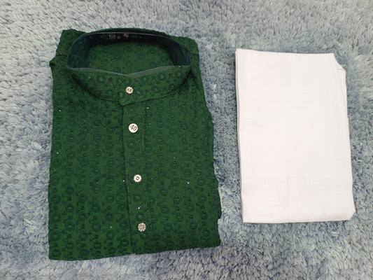 MENS CHIKENKARI HEAVY RAYON KURTA IN BERLIN