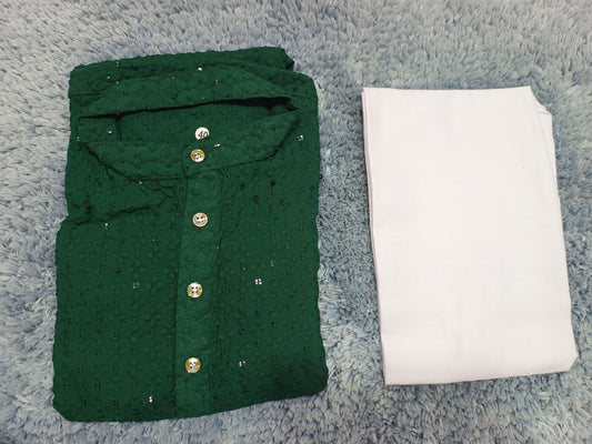 MENS CHIKENKARI HEAVY RAYON KURTA IN MUNICH