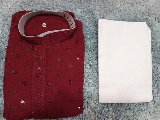 MENS CHIKENKARI HEAVY RAYON KURTA IN GERMANY