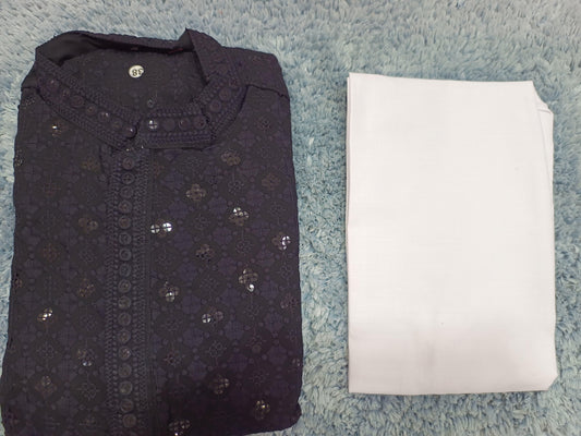 MENS CHIKENKARI HEAVY RAYON KURTA IN MUNICH