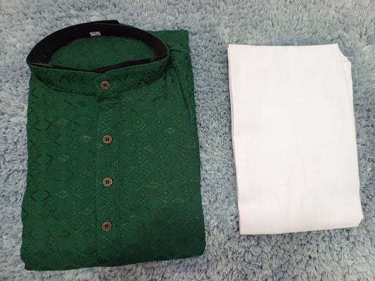 MENS CHIKENKARI HEAVY RAYON KURTA IN GERMANY