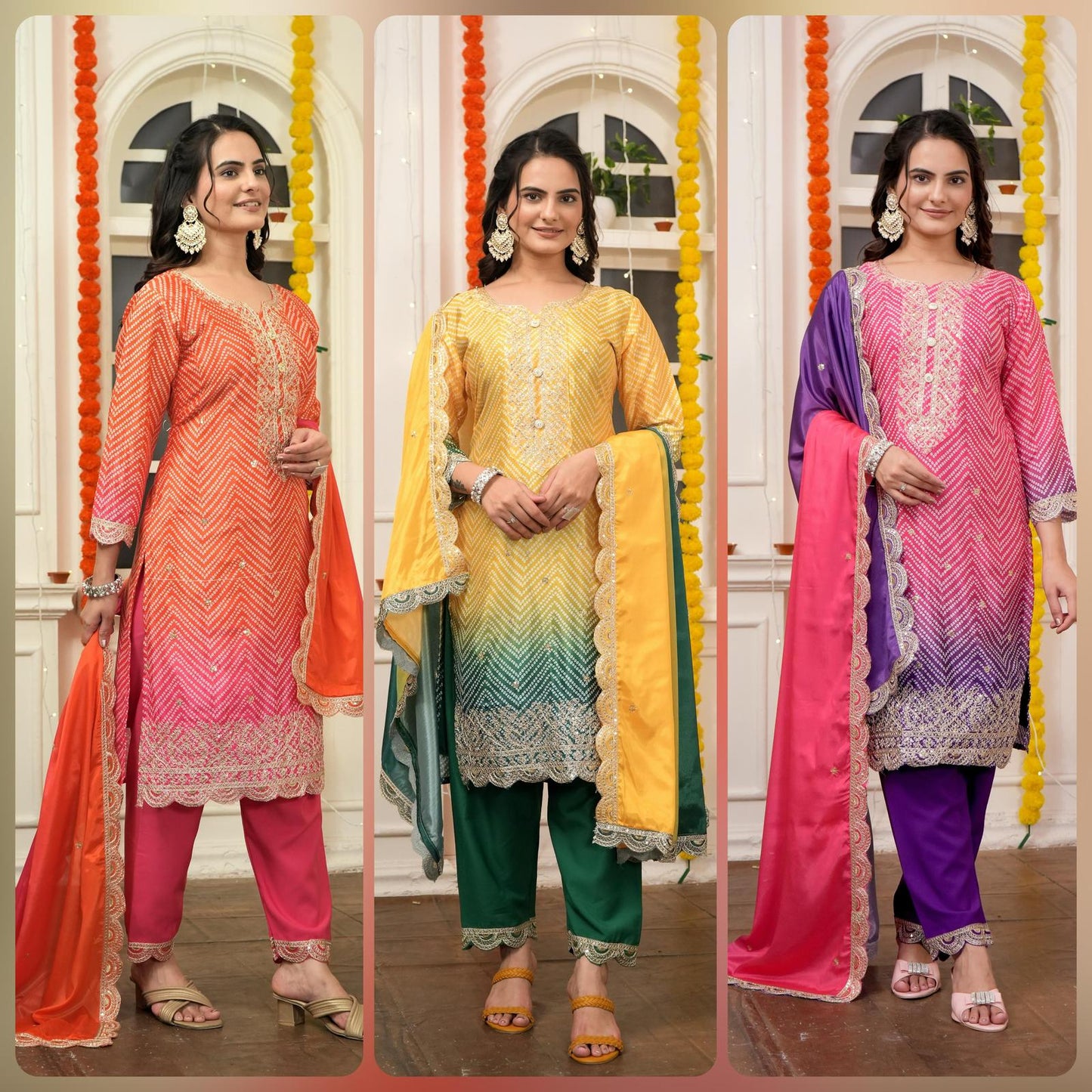 Chinon Silk Readymade Pant Style Suit in Berlin