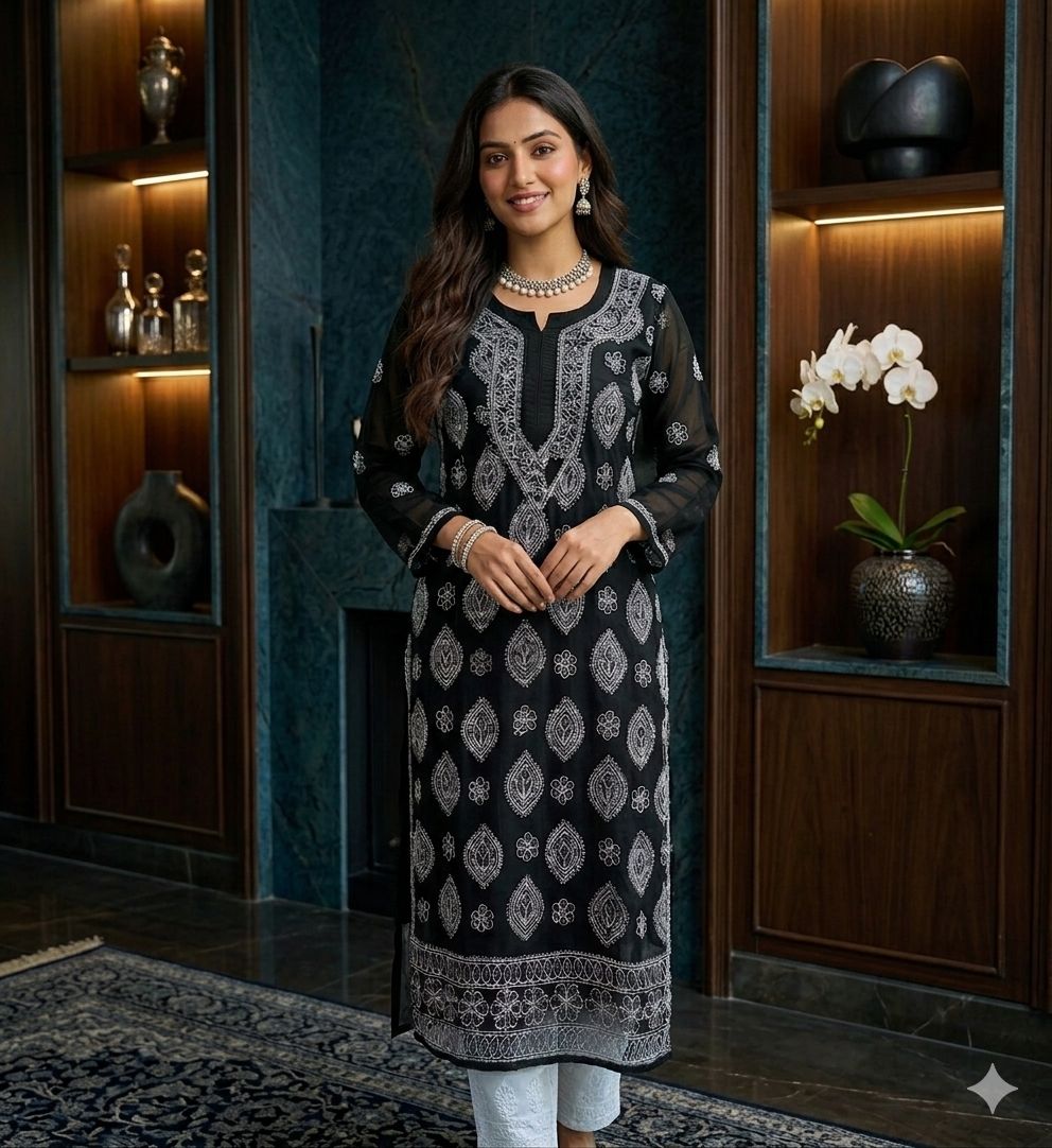Women's Georgette Chikankari Kurti In Munich