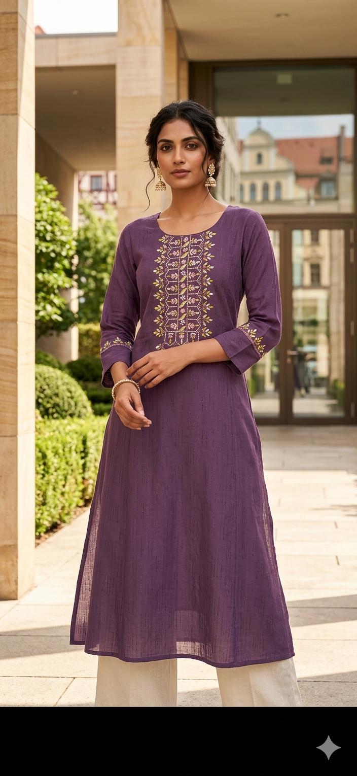 Handarbeit und Stickerei aus Baumwoll-Rayon, Kurti in den Niederlanden
