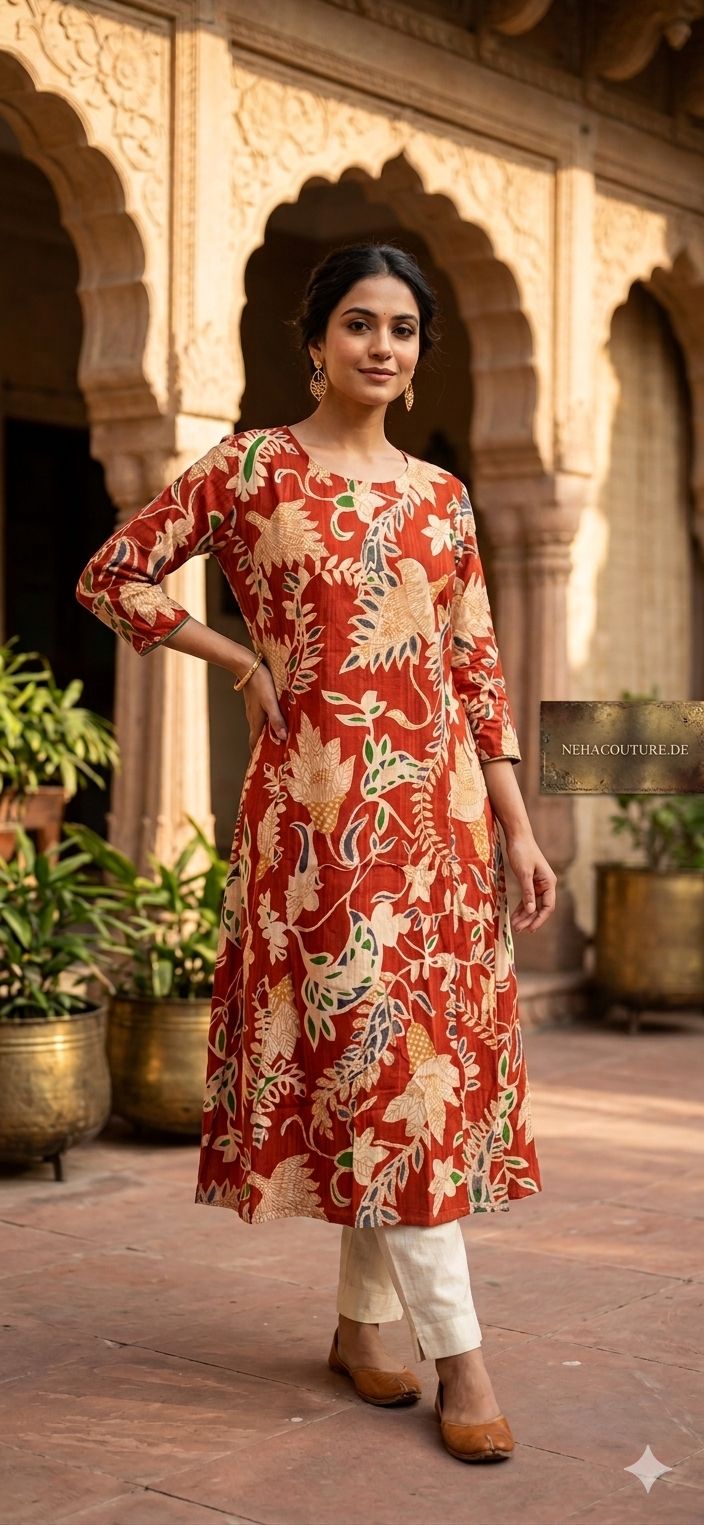 Women Floral Print Pure Cotton Straight Kurta in Berlin