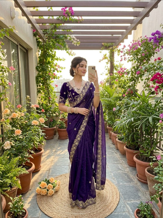 Purple Beautiful saree in Germany