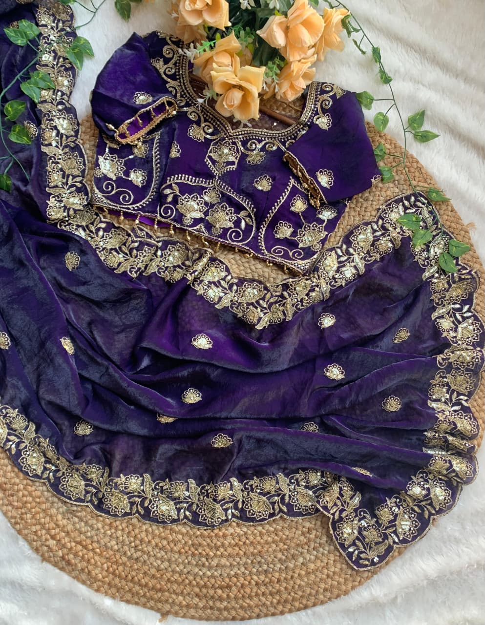 Purple Beautiful saree in Germany