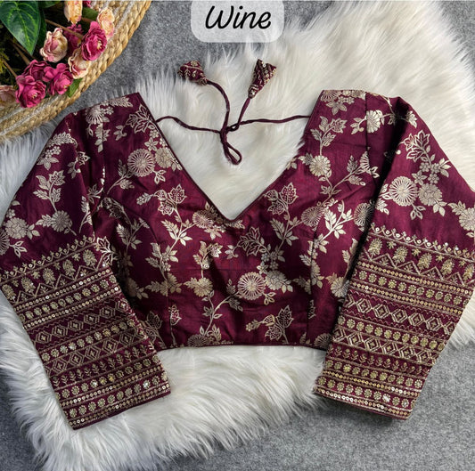 Wine Readymade blouse with embroidery in Germany