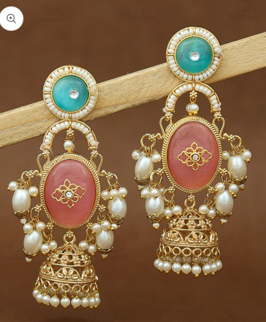Rangoli Gold Jhumki Earrings in Germany