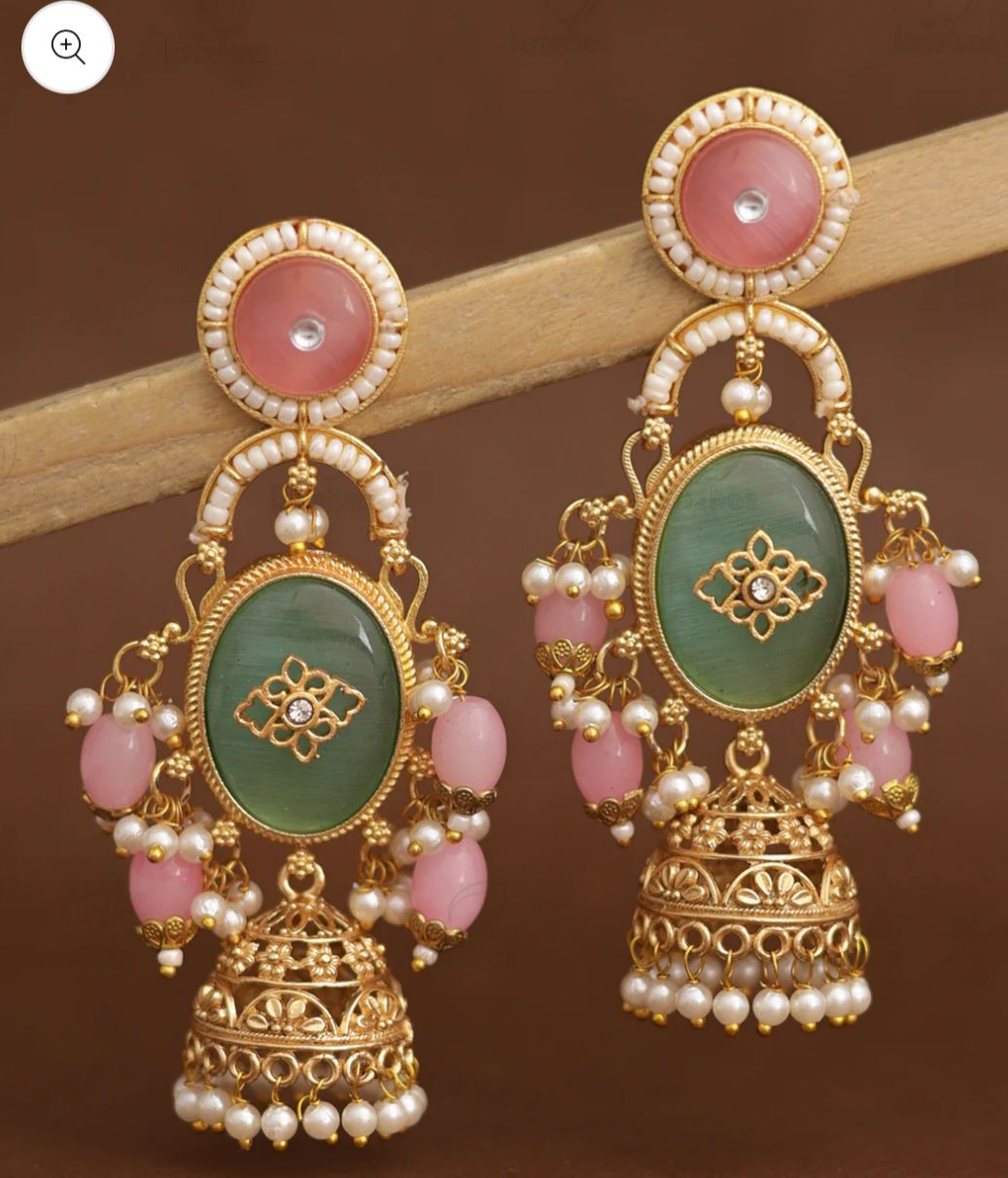 Rangoli Gold Jhumki Earrings in Germany