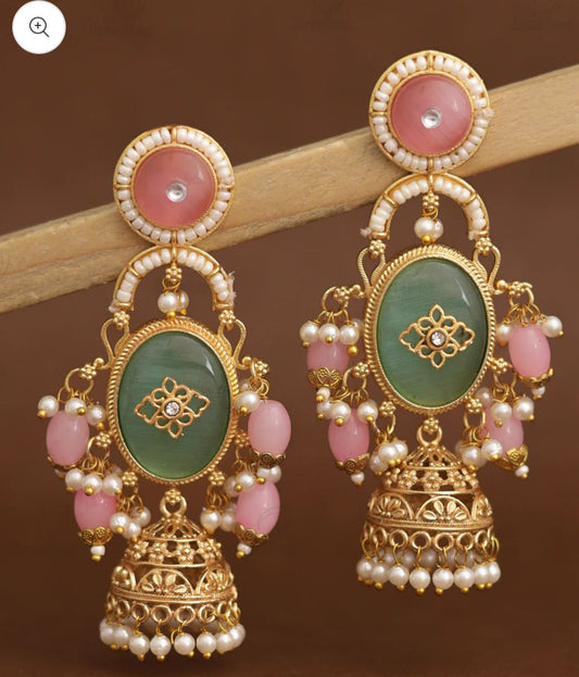 Rangoli Gold Jhumki Earrings in Germany