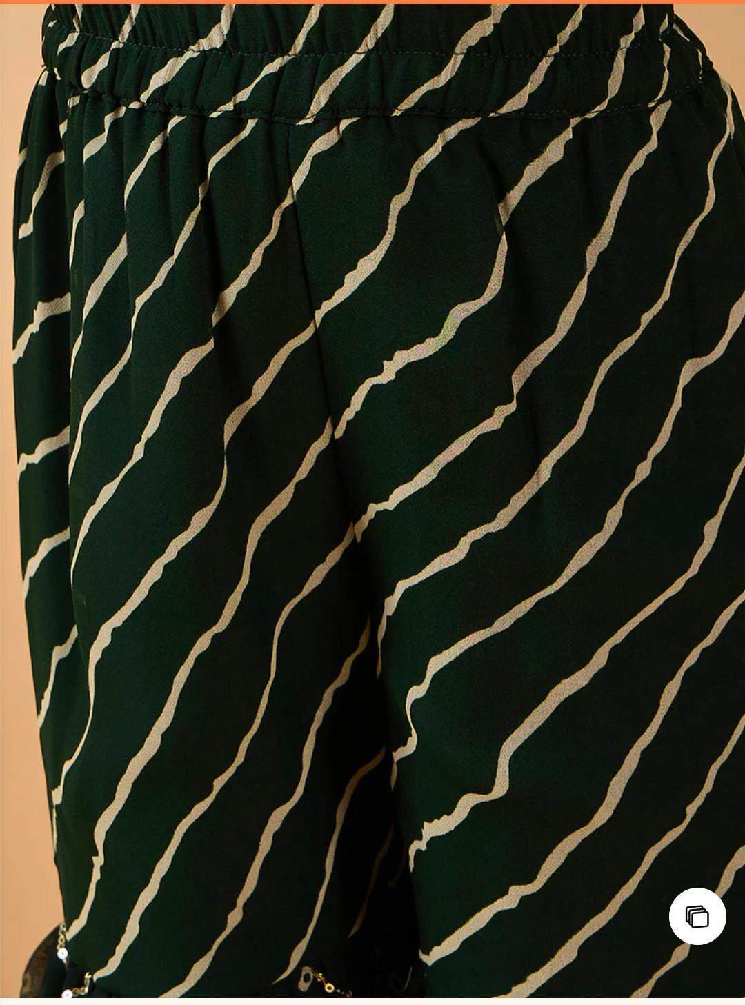 Bottle Green Georgette Sharara Set With Dupatta in Germany