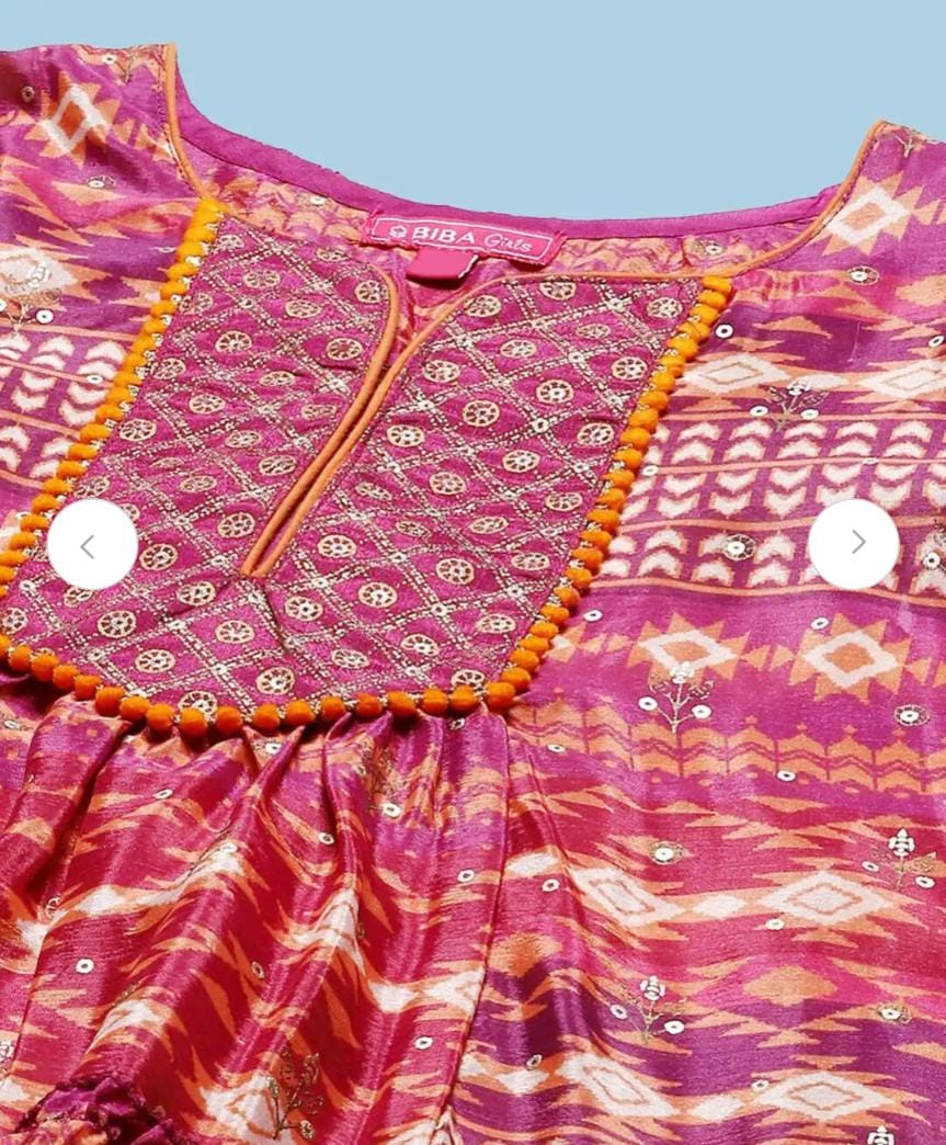 Girls Ethnic Motifs Printed Layered Kurta With Salwar & Dupatta in Germany