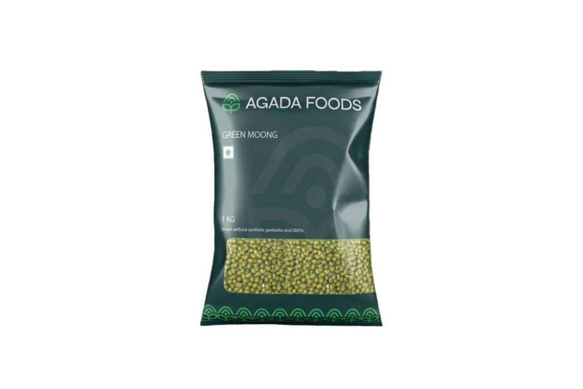 Agada Foods Green Moong / whole Mung Dal 2x1kg