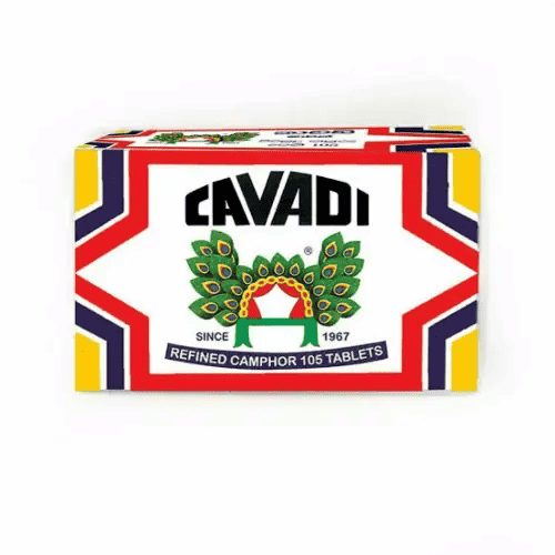Cavadi Refined Camphor / Karpooram (105 tablets)