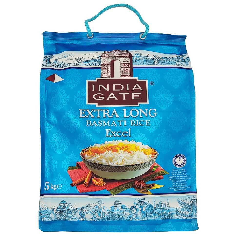 India Gate Extra Long Basmati Rice Excel 5kg