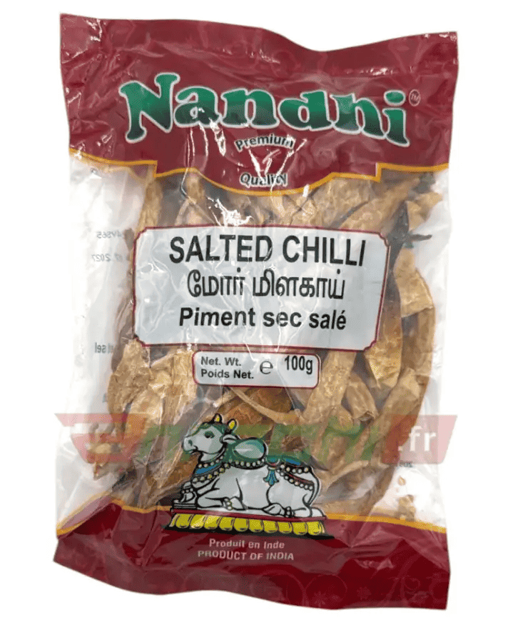 Nandhi Salted Chilli (Challa Mirapakayalu) 100g