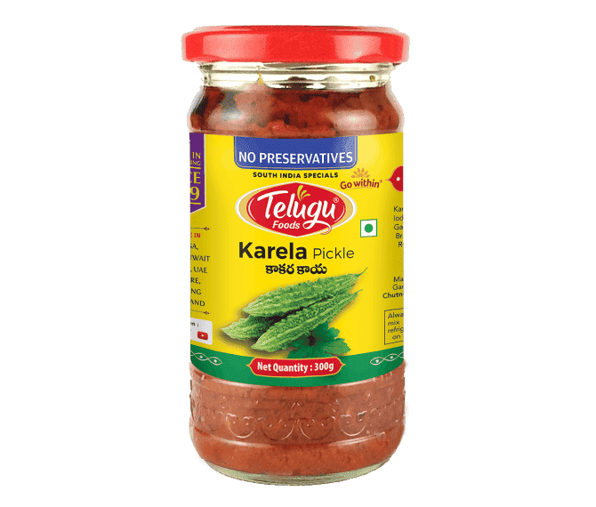 Telugu Foods Karela Pickle (with garlic) 300g