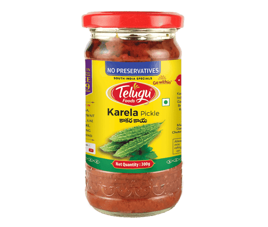 Telugu Foods Karela Pickle (with garlic) 300g